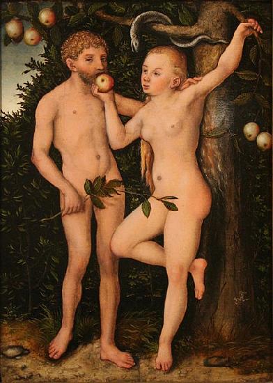 Lucas  Cranach Adam and Eve oil painting image